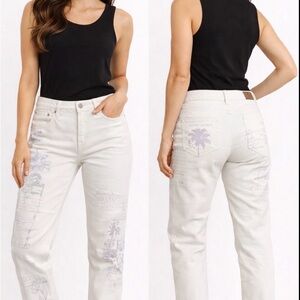 Women's Ralph Lauren White Graphic Jeans